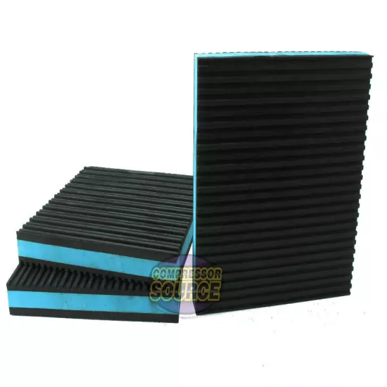 (3) Anti Vibration Pad 6x6 7/8" Isolation Dampener Blue Heavy Duty Audio HVAC