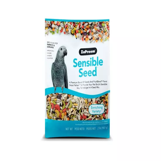 Sensible Seed Bird Food for Parrots and Conures, 2 lb bag (2-pack)-Premium Blend