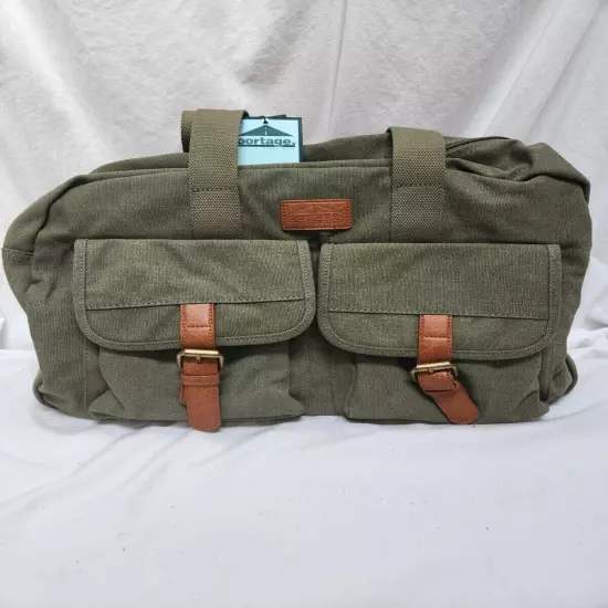 Portage Classic Travel Gear Bag Duffel Heavy Canvas Shoulder Tote - Green