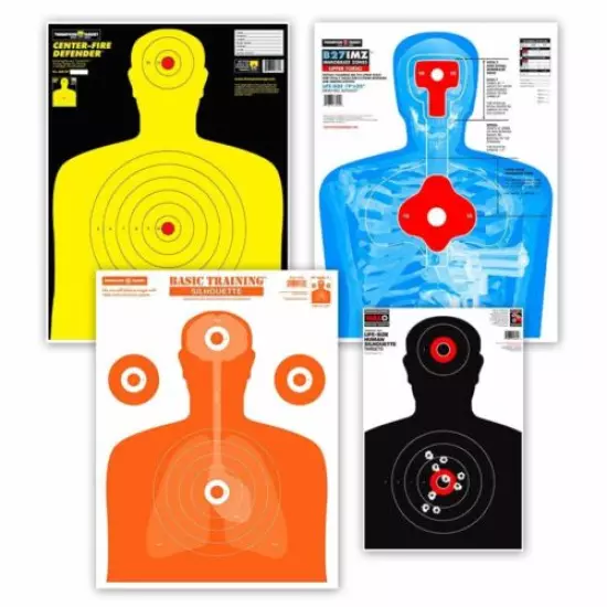 Silhouette Target Combo Pack - Ultra Bright & Splatter (100 Targets)