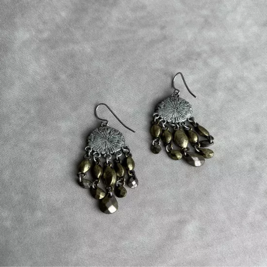 Vintage Dangle Silver Tone Earrings Waterfall