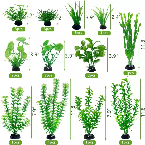 24 PCS Aquarium Plants Aquarium Decorations Small Artificial Aquatic Plants Fish