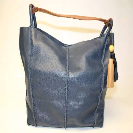 The Sak Los Feliz Large Tote Bag NWD Indigo Blue Unlined Leather Shoulder Purse