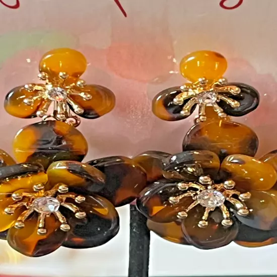 Lilly Pulitzer NWT GORGEOUS Faux Tortoise Shell Pierced Earrings