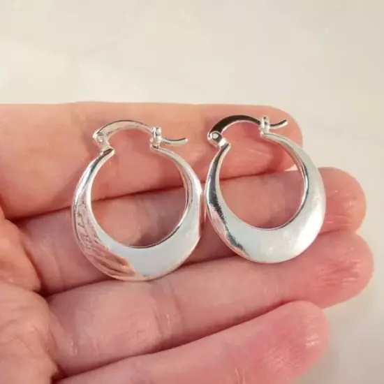 Classic 925 Sterling Silver Filled Women's Big Round Hoop Earrings women's New