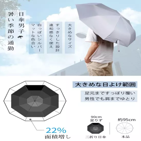 Folding parasol, UV protection [Light blocking/heat shielding UPF50+] Folding pa