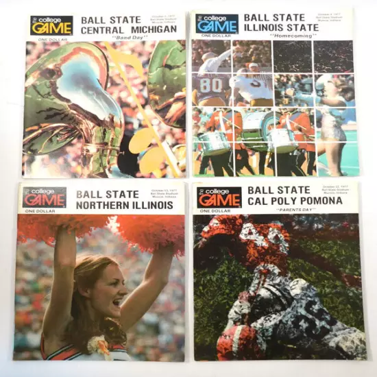 Lot of (15) Different 1977 to 1980 Ball State College Football Programs