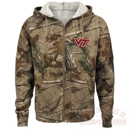 Virginia Tech Hokies Realtree Camo Full Zip Hooded Sweatshirt