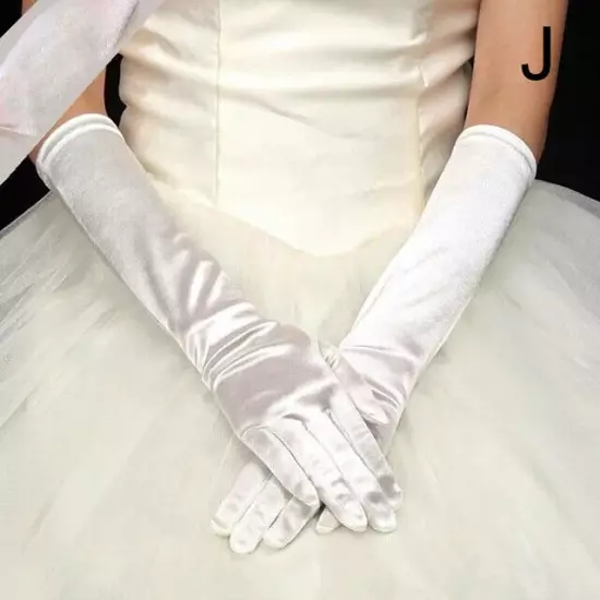 Women's Satin Long Gloves Opera Wedding Bridal Evening Party Prom Costume Glove