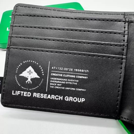 LRG Lifted Research Group Black Bifold Men’s Black Wallet Brand New