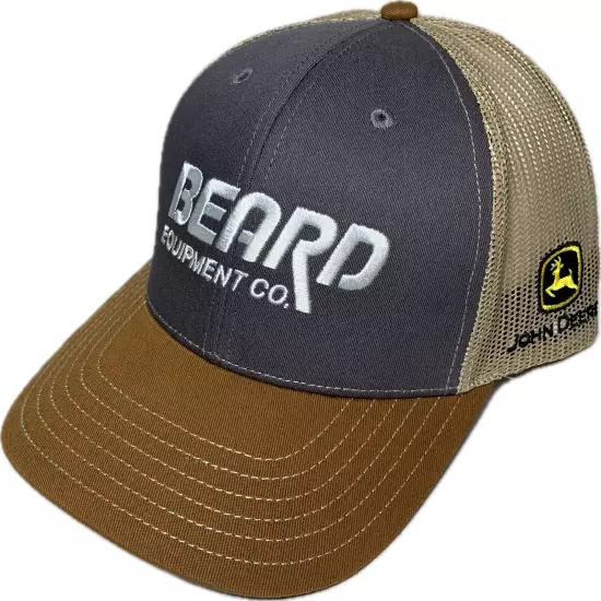 John Deere Beard Equipment Co Mesh SnapBack Trucker Gray Hat Cap Adjustable