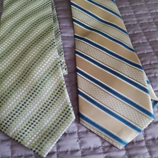 4 Lot Mens Designer Ties Hayes Beene Manzini Charlston