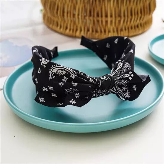 Women Headband Boho Floral Alice Band Fashion Twist Knot Headbands Soft Hairband