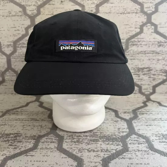 Patagonia Hat Netplus P6 Logo Strapback 6 Panel Black Cap Unstructured Dad GUC