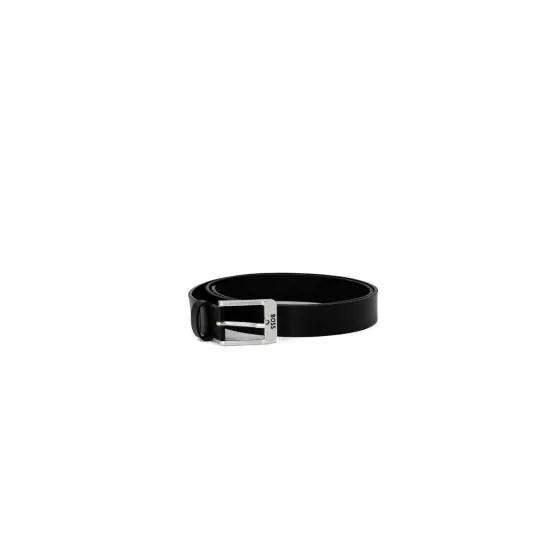 Boss Leather Belt with Buckle Fastening - Belts - Black -Size 105