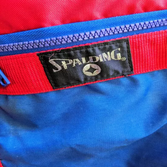 Vintage 80s-90s Spalding Duffle Sports Bag*Zip Closure*Red & Blue