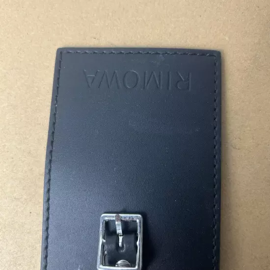 Rimowa Luggage Tag Small Black Buckle Accessories Made in Italy Nappa Leather