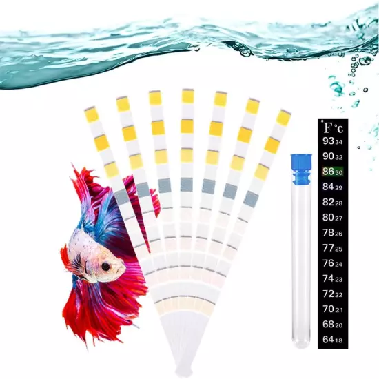 8 in 1 Aquarium Test Kit Fish Tank Test Strips Accurate Water Quality Testing...