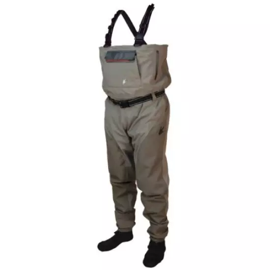 FROGG TOGGS ANURA II STOCKINGFOOT CHEST WADER MENS LARGE, BEIGE *DISTRESSED PKG