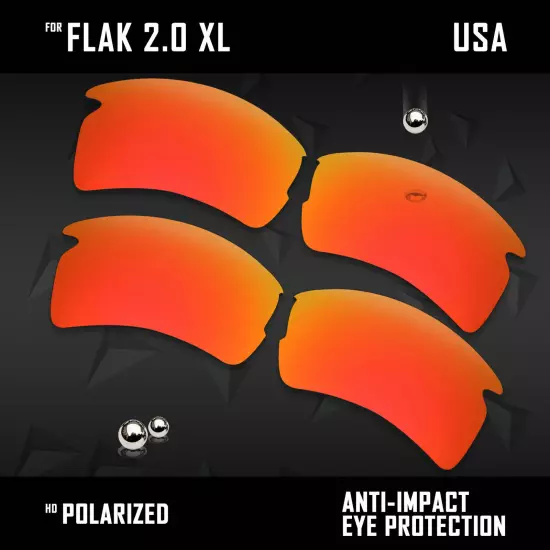 Anti Scratch Polarized Replacement Lenses for-Oakley Flak 2.0 XL OO9188 Options