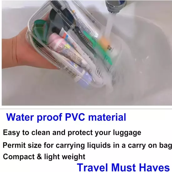 TSA Approved 1 Quart Clear Toiletry Bag for International Travel Essentials