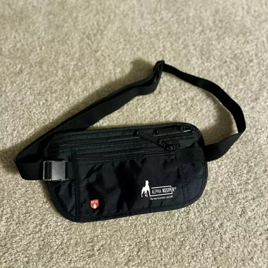 Alpha Keeper RFID Money Travel Belt Passport Holder Fanny Pack