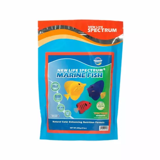 New Life Spectrum Marine Fish Regular Sinking Pellet Marine Fish Food 1mm 600g