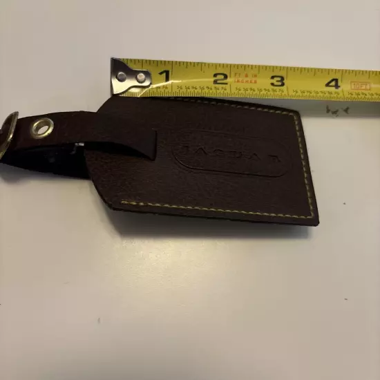 Vintage Jaguar Car Brown Leather Looking Pleather Luggage Baggage ID Tag NEW