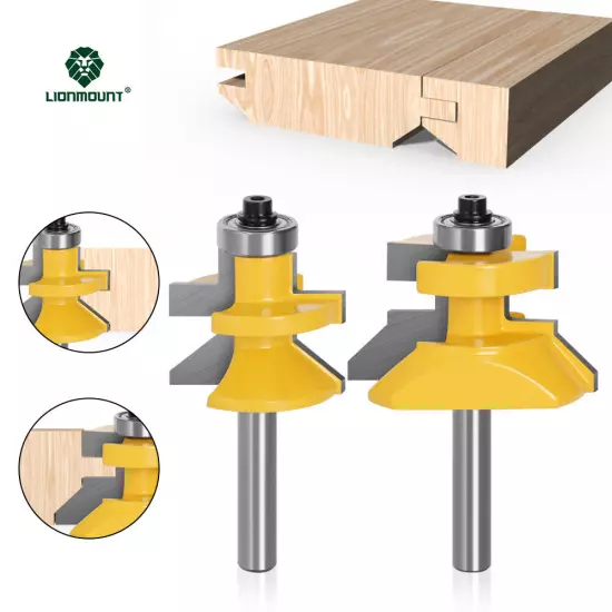 2PCS 8mm Shank Tenon Joint Router Bits Set Tongue & Groove Woodworking Cutter