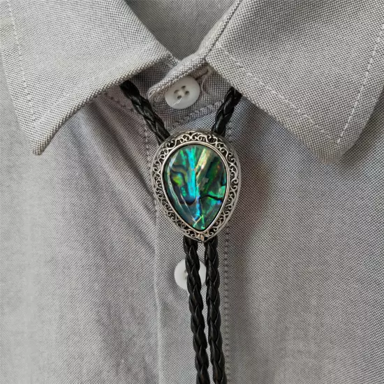 Abalone Shell Bola Bolo Tie Wedding Necklace for Men Women - Western Necktie