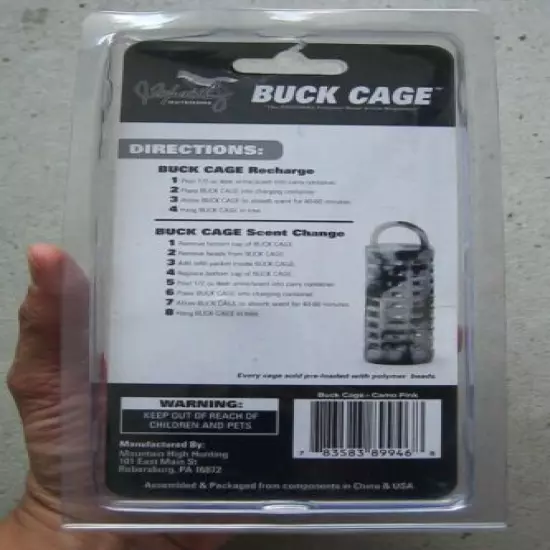 FOXWORTHY OUTDOORS BUCK CAGE POLYMER BEAD SCENT DISPENSER SINGLE PACK PINK CAMO