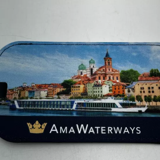 AMA Waterways Pouch & Luggage ID Tag River Cruise Makeup Bag Zippered Set of 3