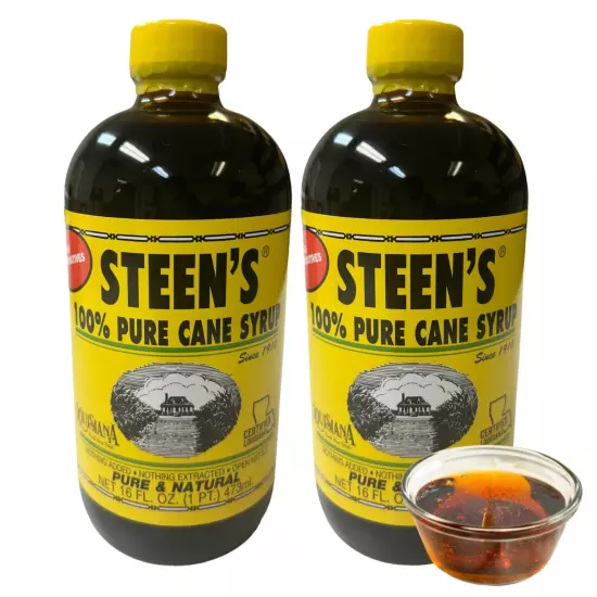 100% Pure Cane Syrup 16fl. Oz (Pack of 2) - Louisiana's Trusted Brand for Ove...