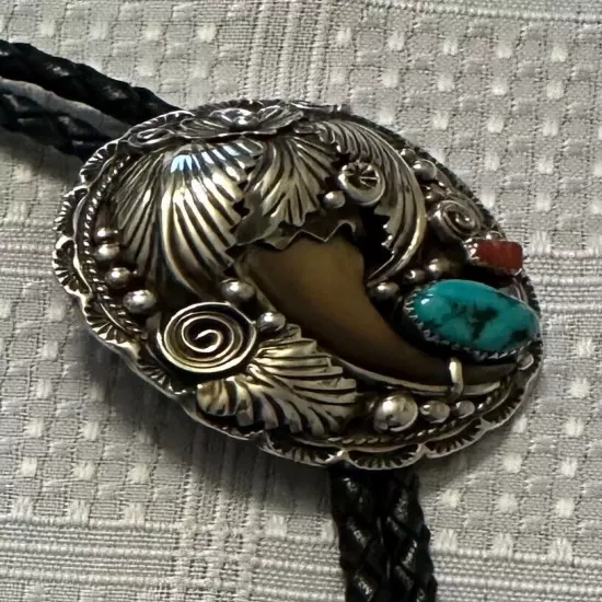 Navajo Bolo Tie, makers mark R Babe