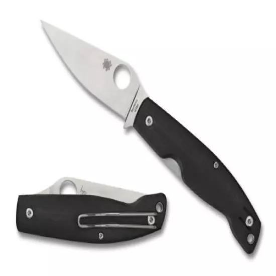 Spyderco C257GP Pattadese Black G-10 M390 PlainEdge Knife