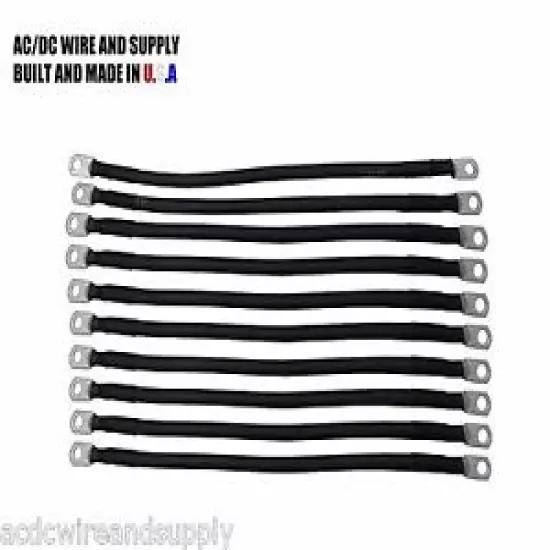 # 1 Awg HEAVY DUTY (10 pc) 10 inch SOLAR TURBINE BATTERY BANK WIRE SET U.SA MADE