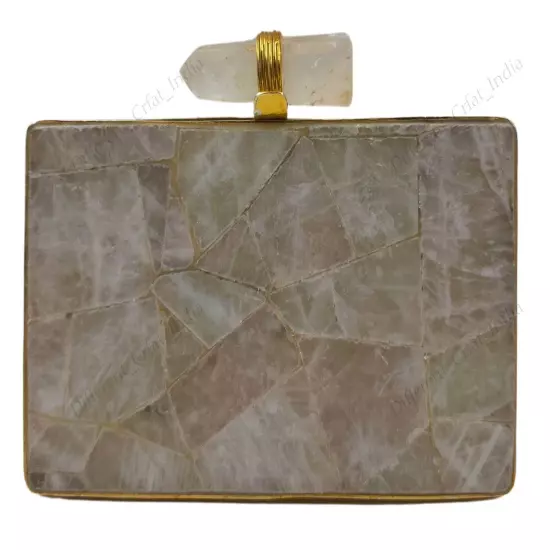 Natural Gemstone Clutch Purse, Rectangle Shape Bag, Avaliable in Multiple Stones