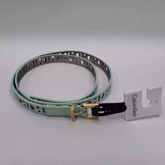 Ladies Calvin Klein Mint Green Large 43" Belt Faux Leather NWT