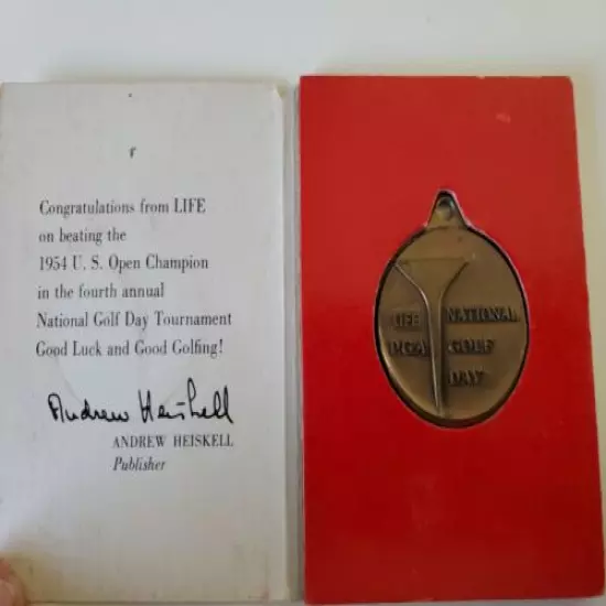 1955 Life & PGA National Golf Day Ball Marker Or Fob In Orig Folder 4th Annual