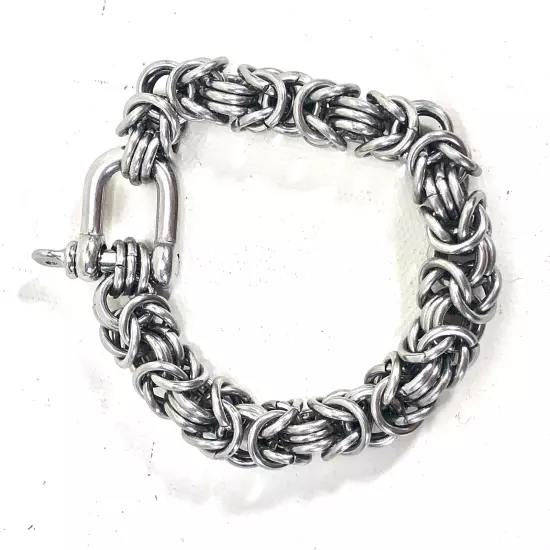 Men's Stainless Steel Byzantine Bracelet