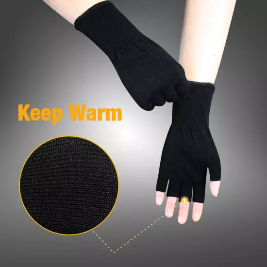 EvridWear Men Women Merino Wool Knit Liner Gloves Finger/Fingerless/Touchscreen