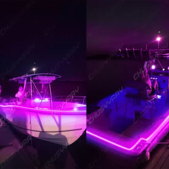 16ft UV / Purple LED Strip Black Light Night Fishing Ultraviolet Boat BLACK PCB