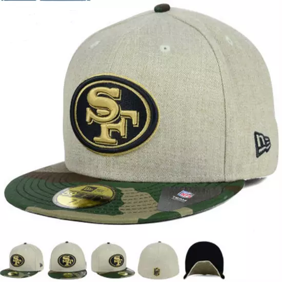 San Francisco 49ers Fitted Hat 2024 New Style Football Cap Mens Flat Brim Cap