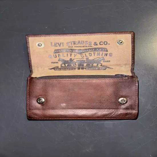 Levi Strauss & Co. Leather Vintage Bifold Brown Wallet USED