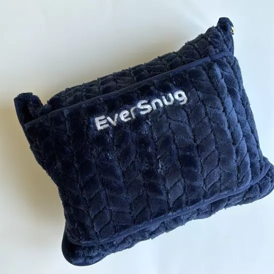 EverSnug Travel Blanket Pillow Blue Premium Soft Plush