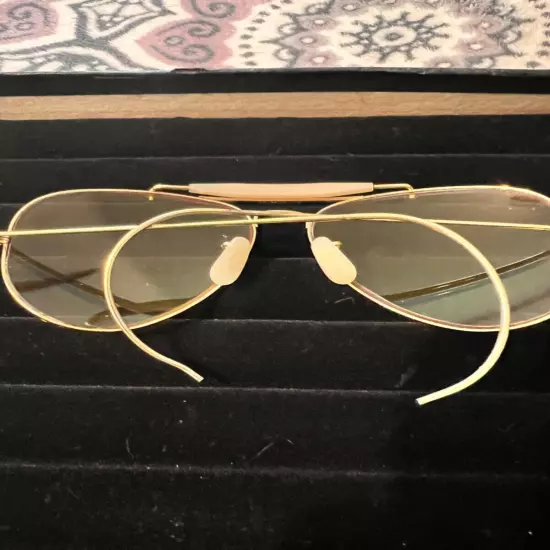 Vtg B&L Ray Ban Outdoorsman Sunglasses 58[]14 USA Amber