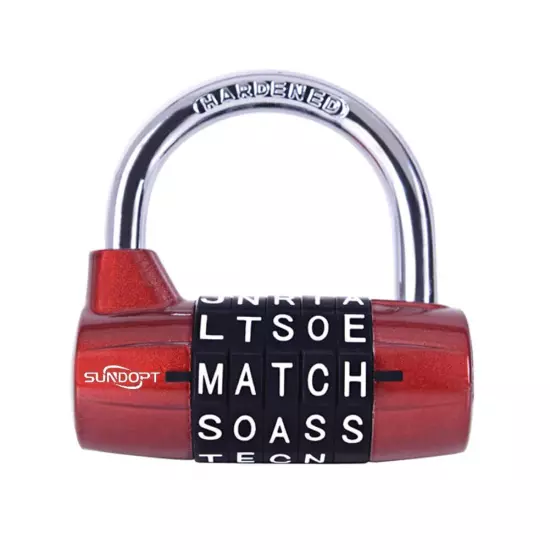 Gym Locker Lock,5 Letter Word Lock,5 Digit Combination Lock,Safety Padlock fo...