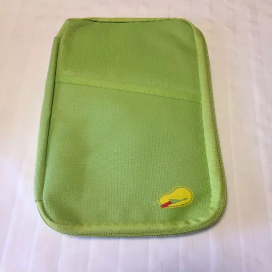 Passport And Travel Organizer Document Holder Green Zippered New Multipocket