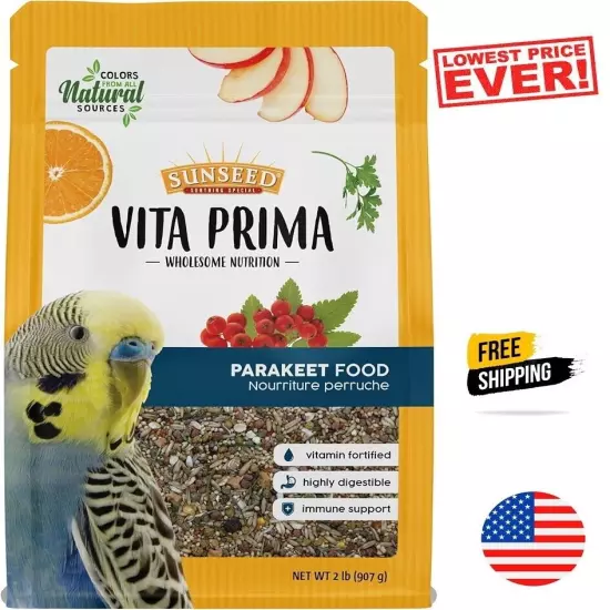 Sunseed Vita Prima Wholesome Nutrition Parakeet Food, 2 LBS