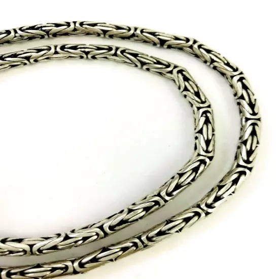 Sale!! Sterling Silver 5 mm Bali Chain/Byzantine Necklaces 18"(46 cm)